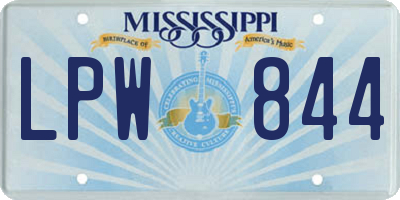MS license plate LPW844