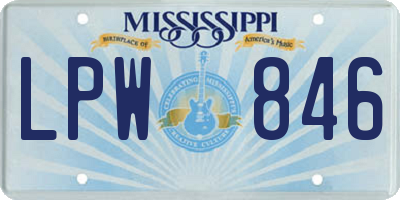 MS license plate LPW846