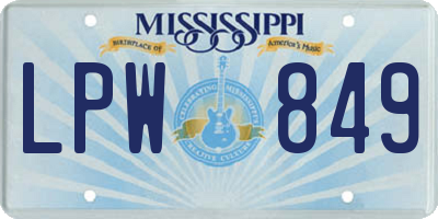 MS license plate LPW849