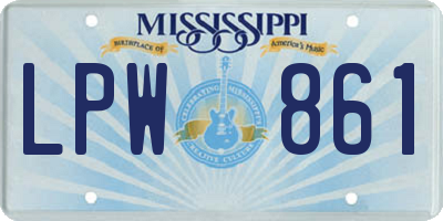MS license plate LPW861