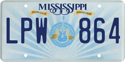 MS license plate LPW864