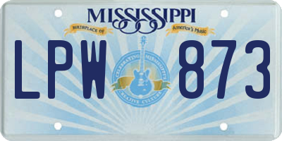 MS license plate LPW873