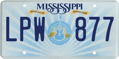 MS license plate LPW877