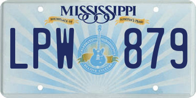 MS license plate LPW879
