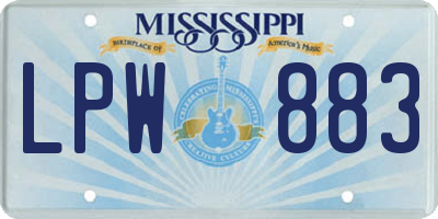 MS license plate LPW883