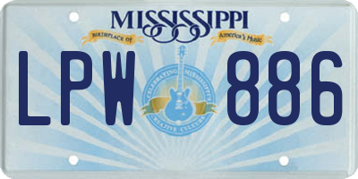 MS license plate LPW886