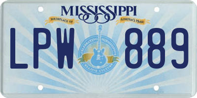MS license plate LPW889