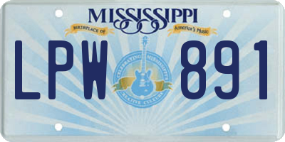 MS license plate LPW891