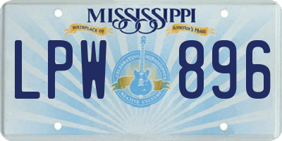 MS license plate LPW896