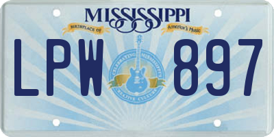 MS license plate LPW897