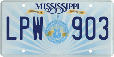 MS license plate LPW903