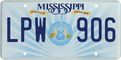 MS license plate LPW906