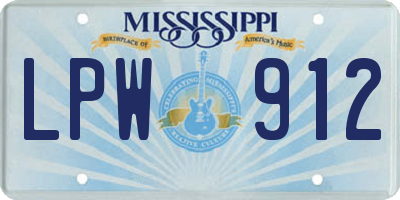 MS license plate LPW912