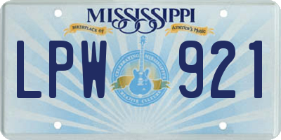 MS license plate LPW921