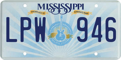 MS license plate LPW946