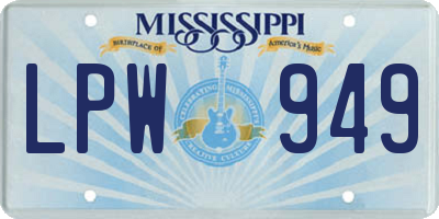MS license plate LPW949