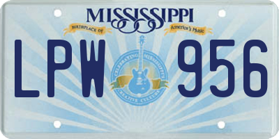 MS license plate LPW956