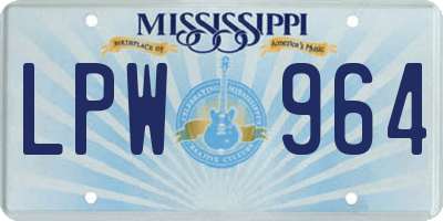 MS license plate LPW964