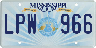MS license plate LPW966