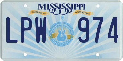 MS license plate LPW974
