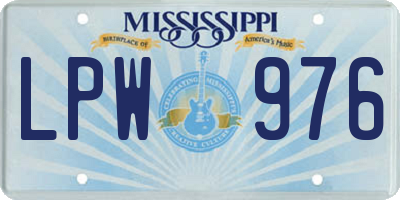 MS license plate LPW976