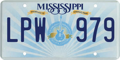 MS license plate LPW979