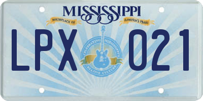MS license plate LPX021