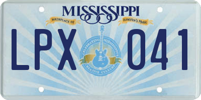 MS license plate LPX041