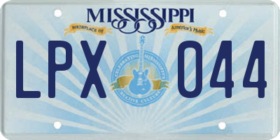 MS license plate LPX044