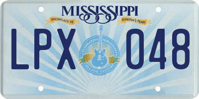 MS license plate LPX048
