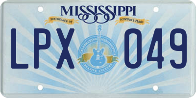 MS license plate LPX049
