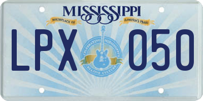 MS license plate LPX050
