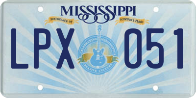 MS license plate LPX051