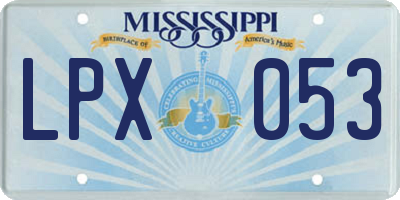 MS license plate LPX053