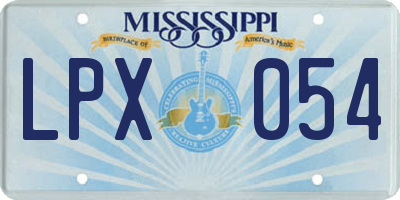 MS license plate LPX054