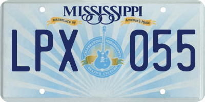 MS license plate LPX055