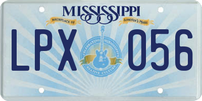 MS license plate LPX056