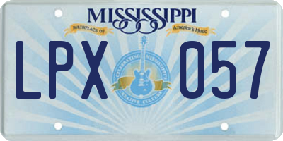 MS license plate LPX057