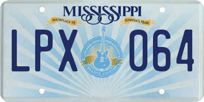 MS license plate LPX064