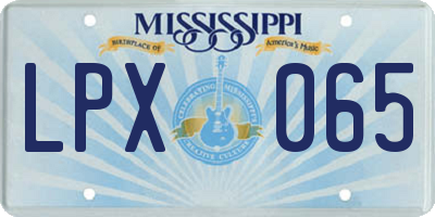 MS license plate LPX065