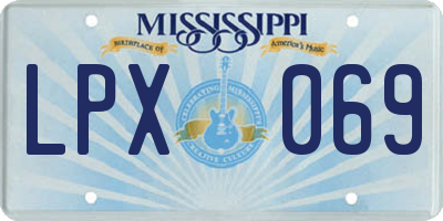 MS license plate LPX069