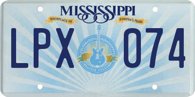 MS license plate LPX074