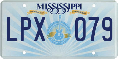 MS license plate LPX079