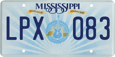 MS license plate LPX083