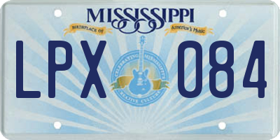 MS license plate LPX084