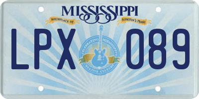 MS license plate LPX089