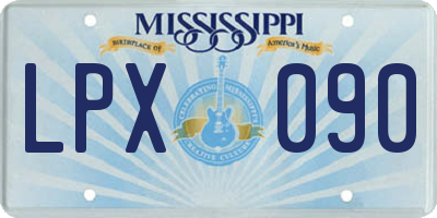 MS license plate LPX090