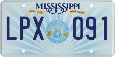 MS license plate LPX091