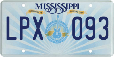 MS license plate LPX093