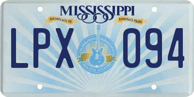 MS license plate LPX094